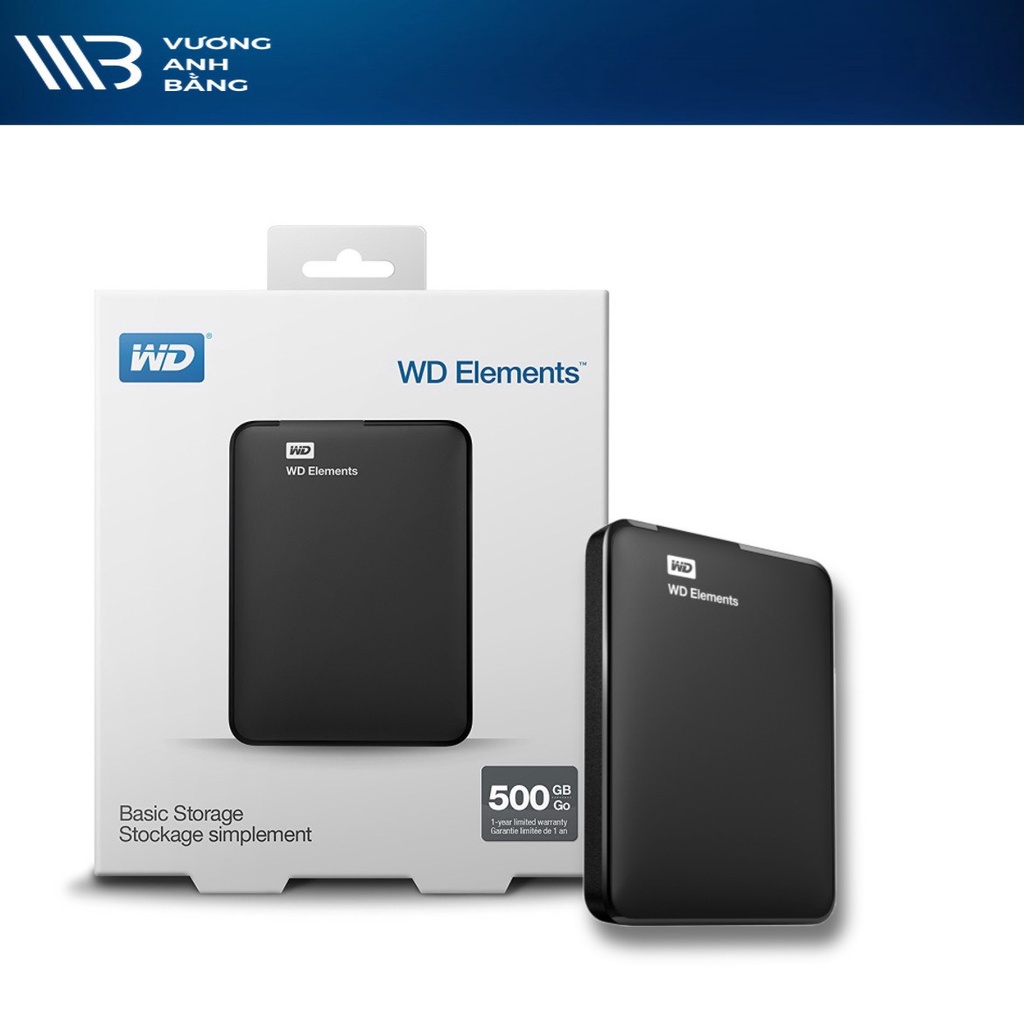 Ổ cứng di động HDD Box WD ELEMENTS 1TB 2.5” USB 3.0