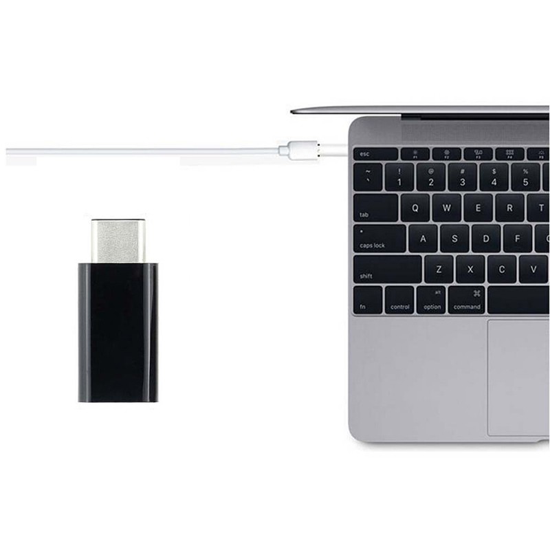 Đầu chuyển đổi mini màu đen USB 3.1 Type-C đực sang Micro USB 2.0 cái