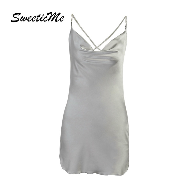Đầm Hai Dây Đính Ngọc Trai Quyến Rũ Sweeticme