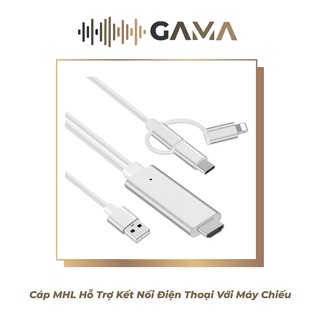 Cáp mhl kết nối máy chiếu với điện thoại đa năng hỗ trợ lightning, type c, micro usb