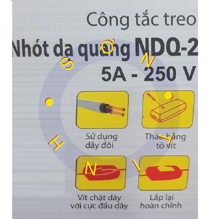 Công tắc điện bật dạ quang SOPOKA NDQ-02 cực đồng đúc