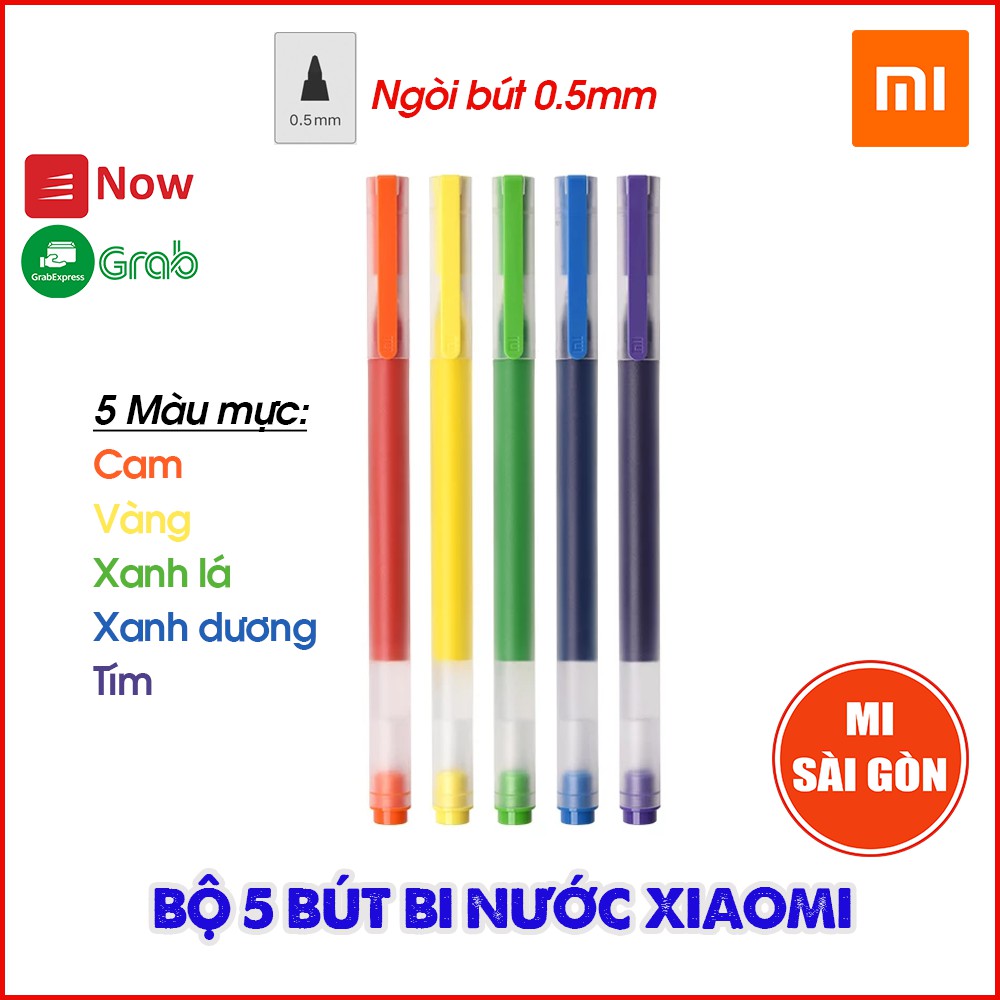 [Hỏa Tốc HCM] Set 5 Bút Mực Nước Xiaomi Mijia 5 Màu Ngòi 0.5mm