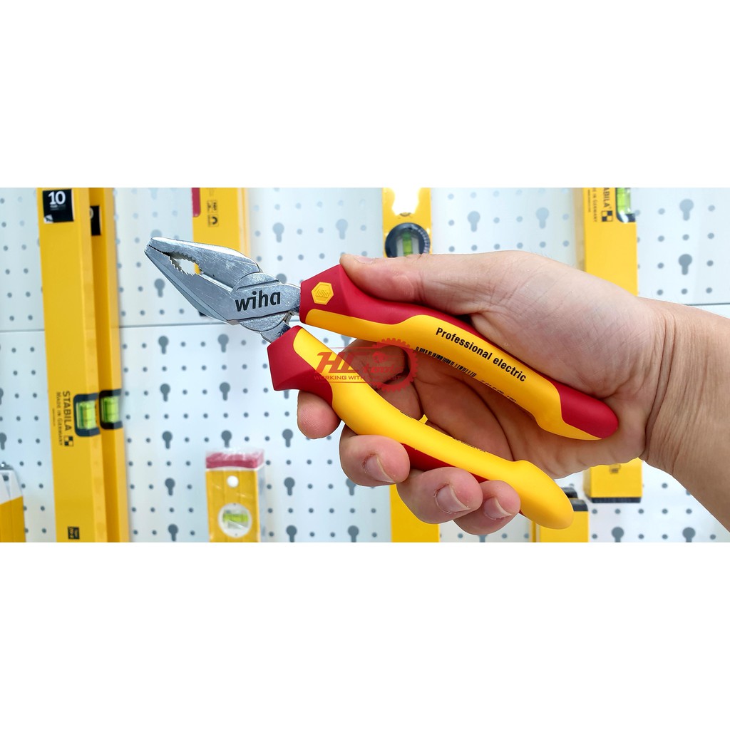 Kìm đa năng, kìm điện 7inch dài 180mm cách điện 1000v VDE WIHA Đức 26708 Germany
