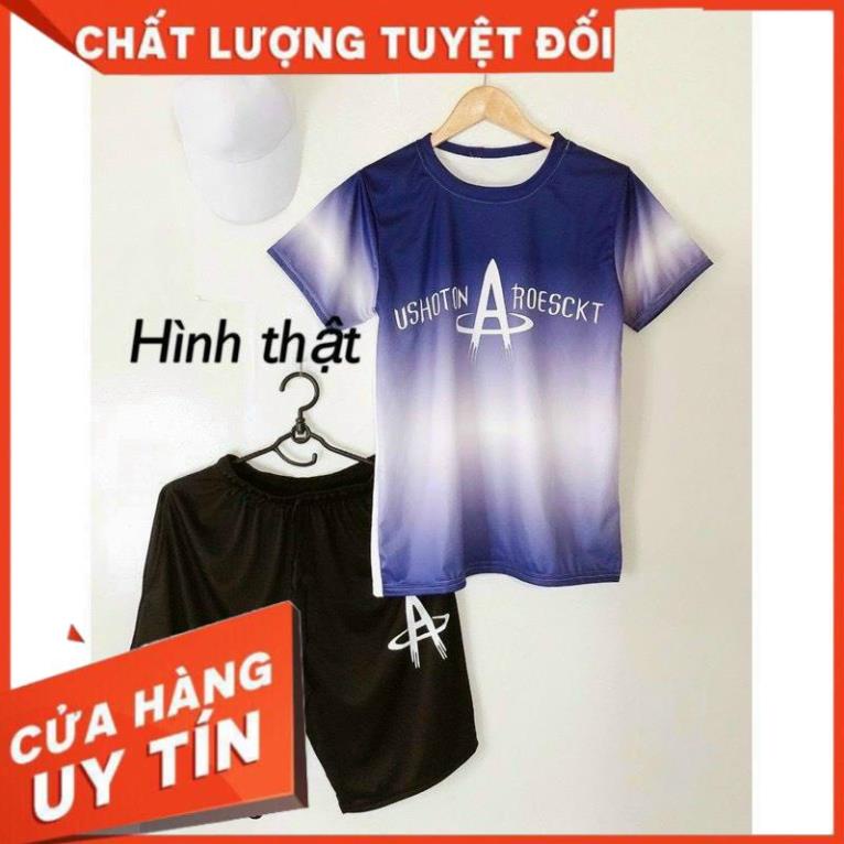 Đồ bộ thể thao nam thun lạnh mặc mát kèm ảnh thật K085 2 màu Trắng và Đen