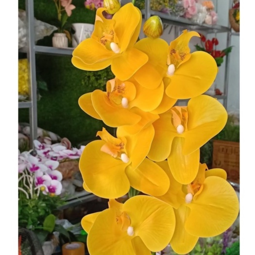 Cành hoa lan hồ điệp cao su 9 bông LOẠI SỊN