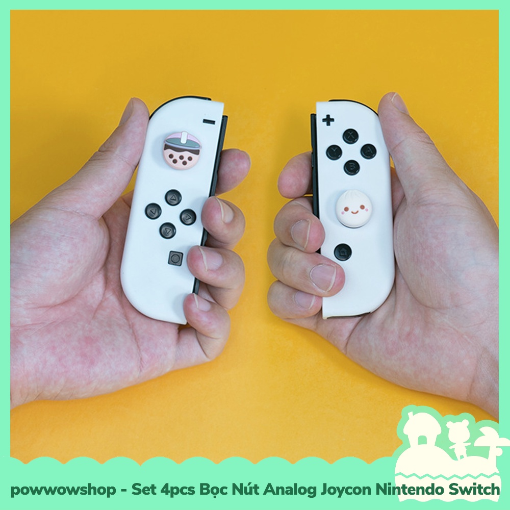 [Sẵn VN - Hỏa Tốc] Set 4pcs Bọc Nút Cần Xoay Analog Joycon Cho Máy Game Nintendo Switch / Lite / Oled Cute Baobao &amp; Ghos