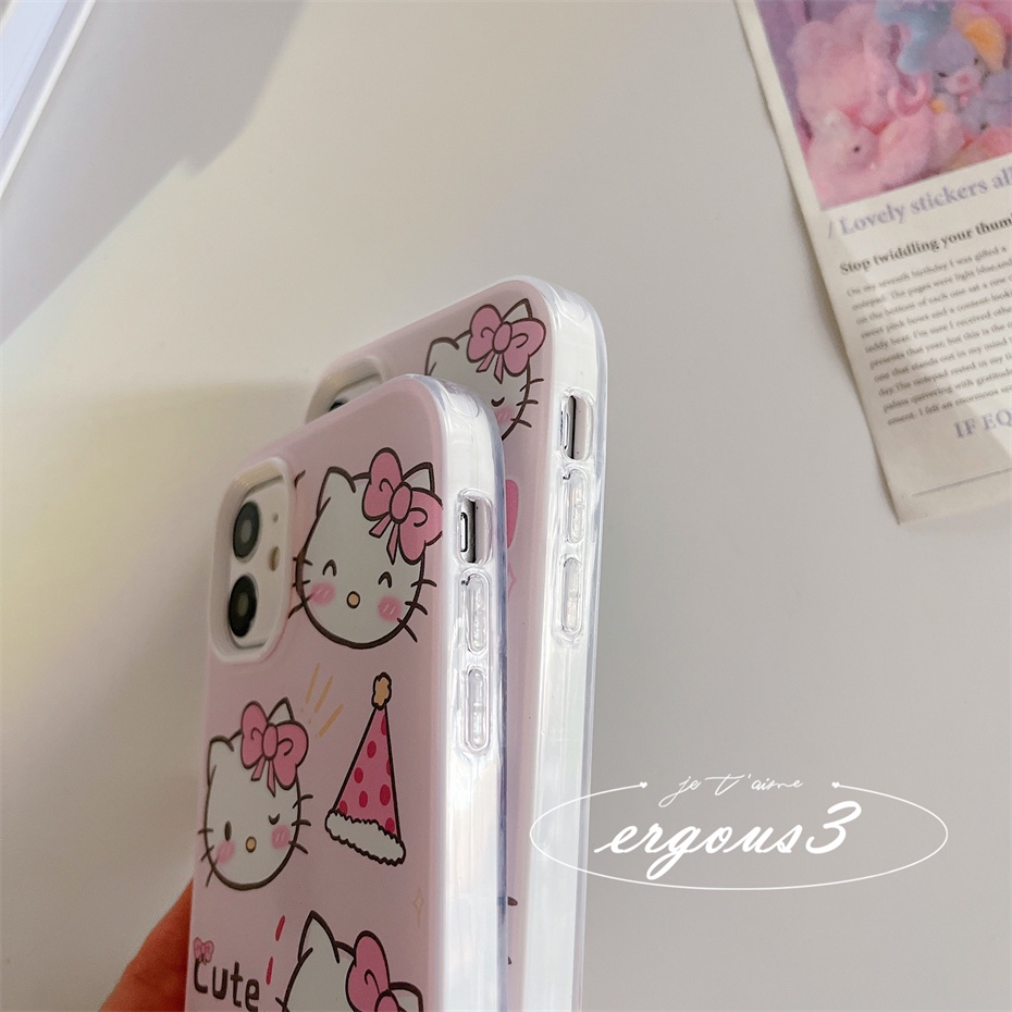 Ốp Điện Thoại In Hình Mèo Kitty Cho iPhone 13 12 11 Pro Max 8 7 Plus X XS Xr XS Max SE2020
