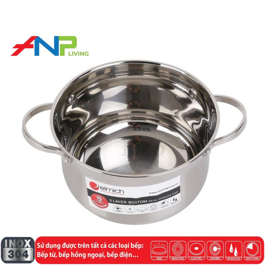 [Elmich EL-0124] BỘ 3 NỒI INOX 304 5 LỚP ĐÁY RỜI - ELMICH 2350124 - HÀNG NHẬP KHẨU CHÍNH HÃNG