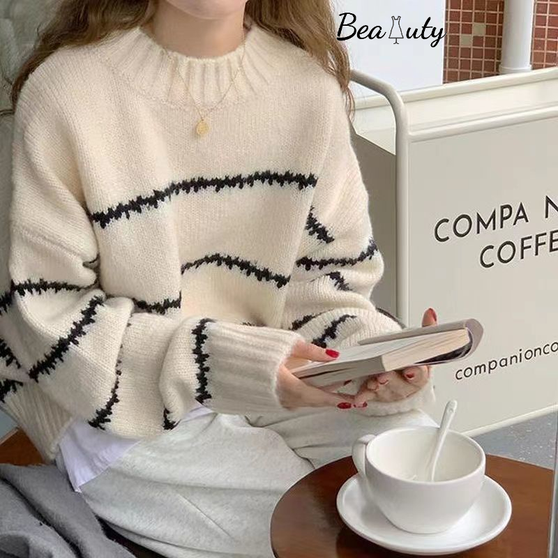 [MURIOKI] Áo Sweater Trắng Mềm Mại Thoải Mái Thời Trang Hàn Quốc 2022 Cho Nữ