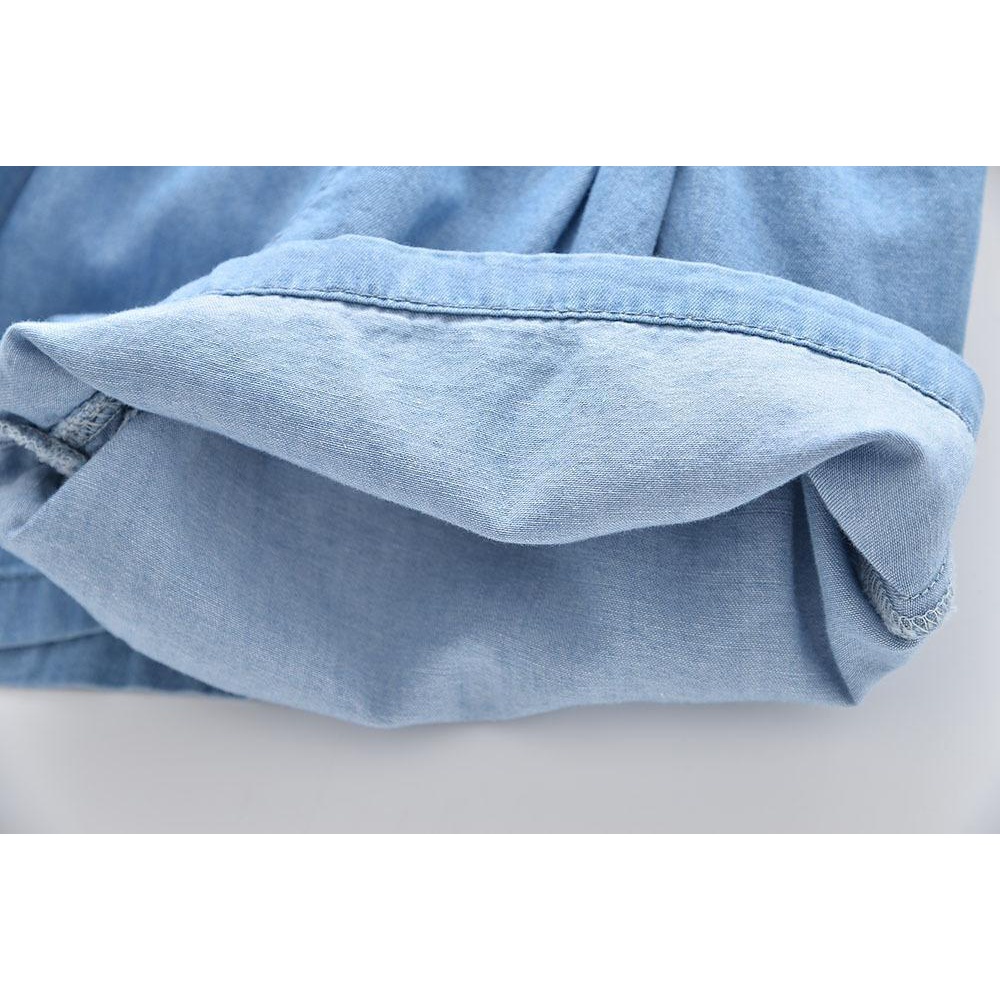 Quần Short Denim Mỏng Mùa Hè Phong Cách Nhật Hàn Có 5 Điểm Cho Bé Gái Hàng Mới