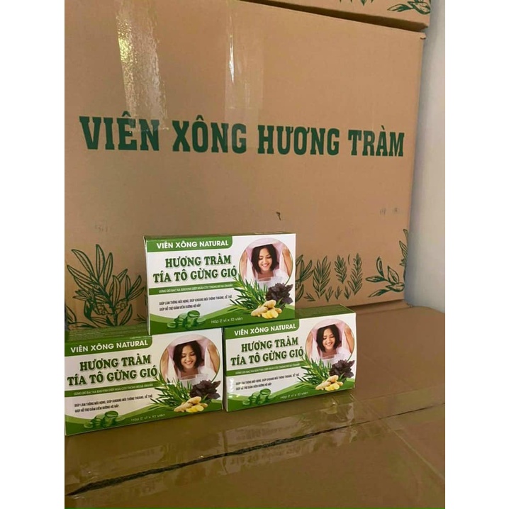 HÔP 20V VIÊN XÔNG HƯƠNG TRÀM TÍA TÔ, HƯƠNG TRÀM TÍA TÔ GỪNG GIÓ