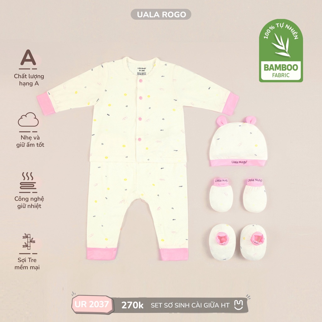 COMBO SƠ SINH BAMBOO FABRIC UALAROGO 5 MÀU