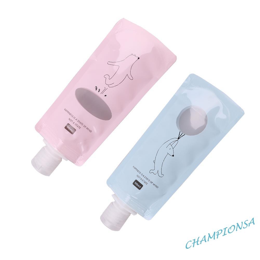 (Hàng Mới Về) Set 2 Túi Rỗng 90ml Đựng Mỹ Phẩm Tiện Dụng Khi Đi Du Lịch