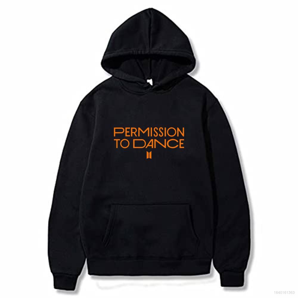 Áo hoodie chui đầu plus size in chữ BTS Permission To Dance