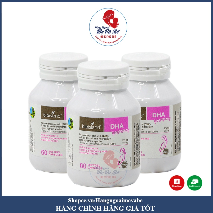 Vitamin DHA Bio Island cho Bà Bầu 60 Viên [Date 07/2023]