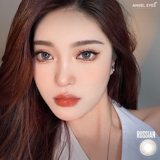 [Tặng Kèm Quà] Kính áp tròng Angel Eyes RUSSIAN - Lens xám tây chất liệu Silicone - Đường kính 14.0 - Độ cận 0-6