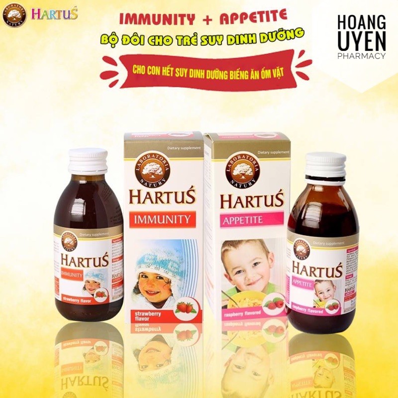 Siro ăn ngon tăng đề kháng Hartus Immunity/ Hartus appetite 150ml