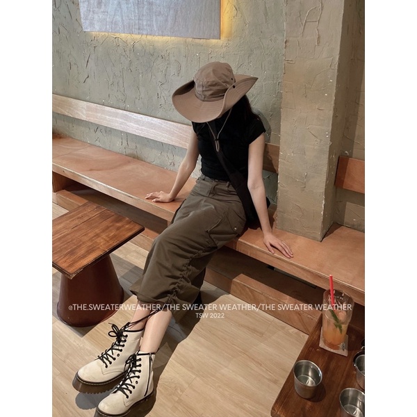 Chân váy thô nắp túi dây rút bên the.sweaterweather TSW (ảnh thật)