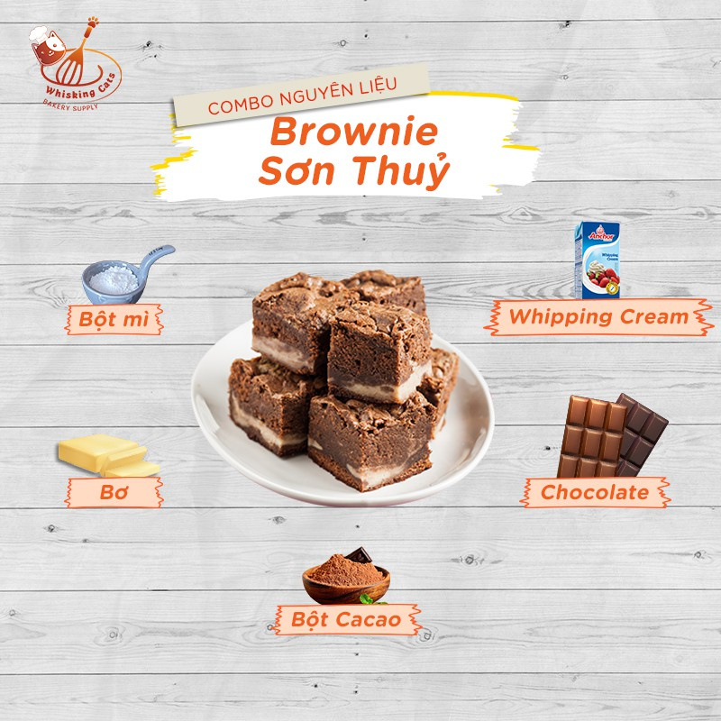 [Chỉ ship TPHCM] Combo nguyên liệu Bánh brownie sơn thủy