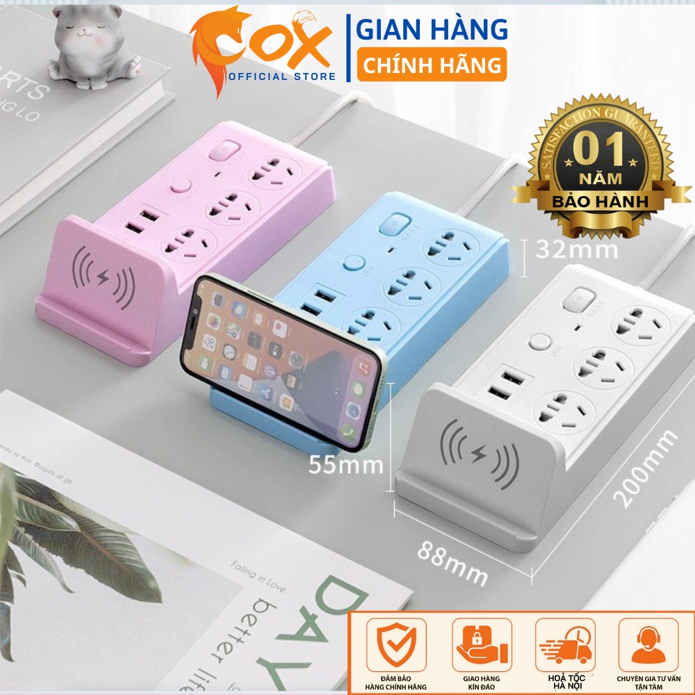 Ổ Cắm Điện Đa Năng Không Dây Kèm Đầu Cắm USB An Toàn Tiện Lợi