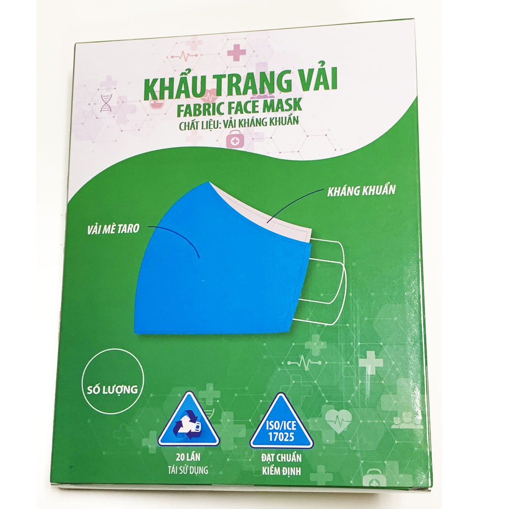 Khẩu trang vải kháng khuẩn, chất lượng cao, 20 lần giặt, đã qua kiểm định