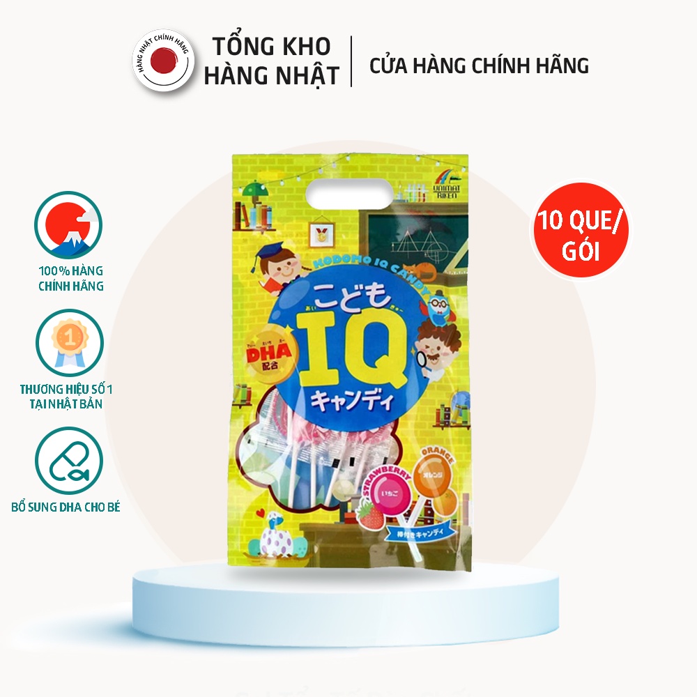 Kẹo Mút IQ Bổ Sung DHA Cho Bé - Unimat Riken (10 que/gói)