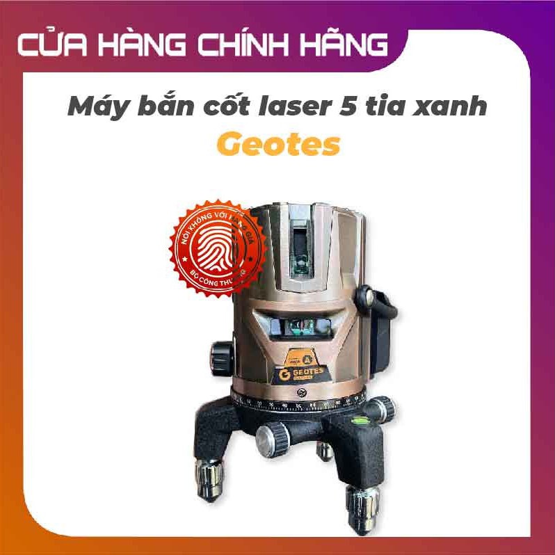 Máy cân bằng laze, máy bắn cốt, máy cân mực laser 5 tia xanh Geotes. Dụng cụ thi công thợ điện, cửa, kính,  sơn.