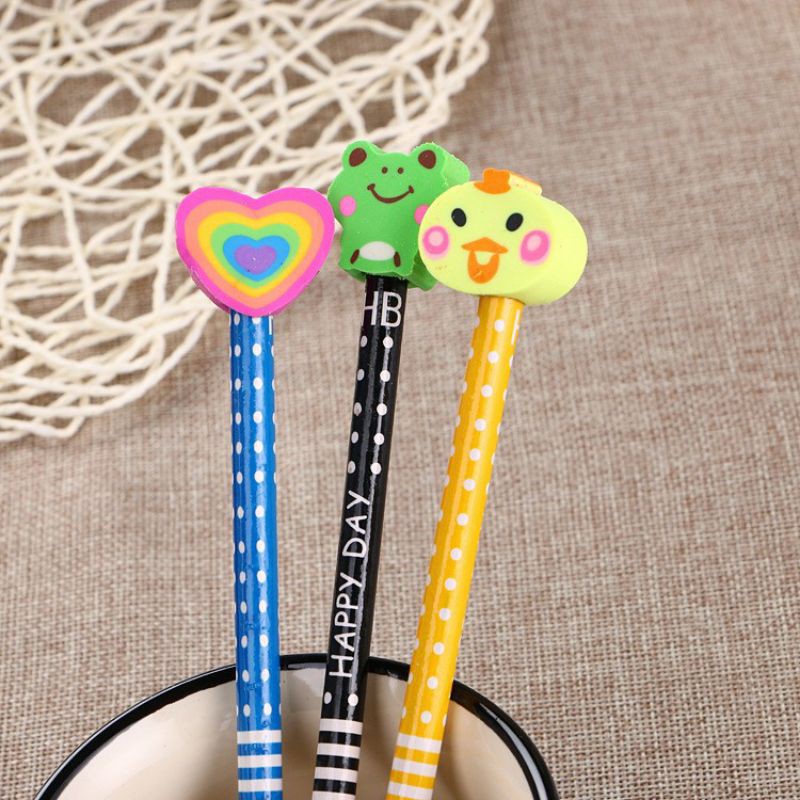 Bút chì kèm tẩy hoạt hình