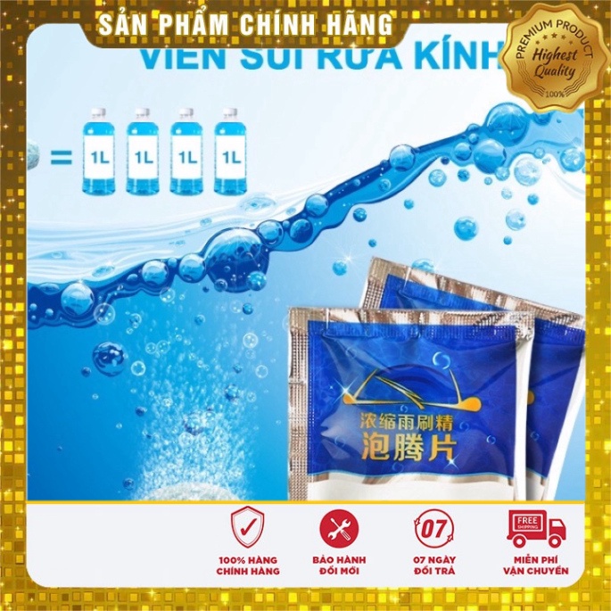Viên sủi rửa kính xe ô tô, lau kính, chùi kính siêu sạch