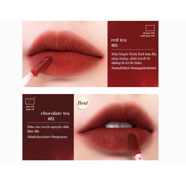 [HOT 2020] Son Kem Lì, Mịn Mượt Như Nhung Romand Milk Tea Velvet Tint 4.4g | Thế Giới Skin Care