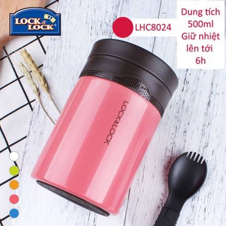 Bình Giữ Nhiệt Ủ Cháo Locknlock HOT&COOL LHC8024 500ml - Hồng