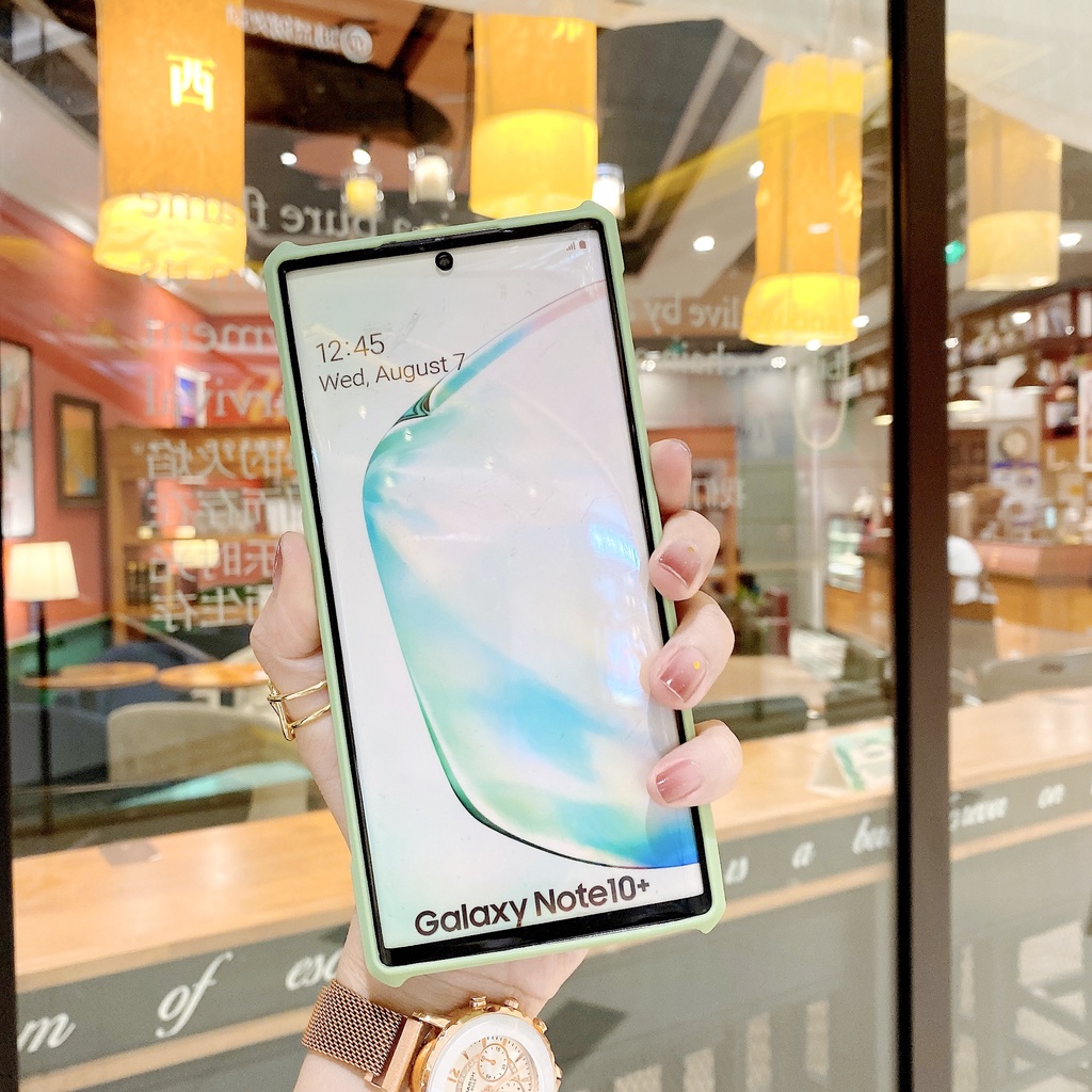 Ốp Điện Thoại TPU Acrylic Mềm Mặt Nhám Bốn Góc Chống Rơi Cho Samsung S21 Ultra Plus Note 10 Plus S10 Plus