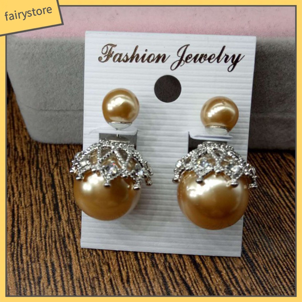 Khuyên Tai Phối Ngọc Trai Giả Xinh Xắn Cổ Điển Cho Nữ