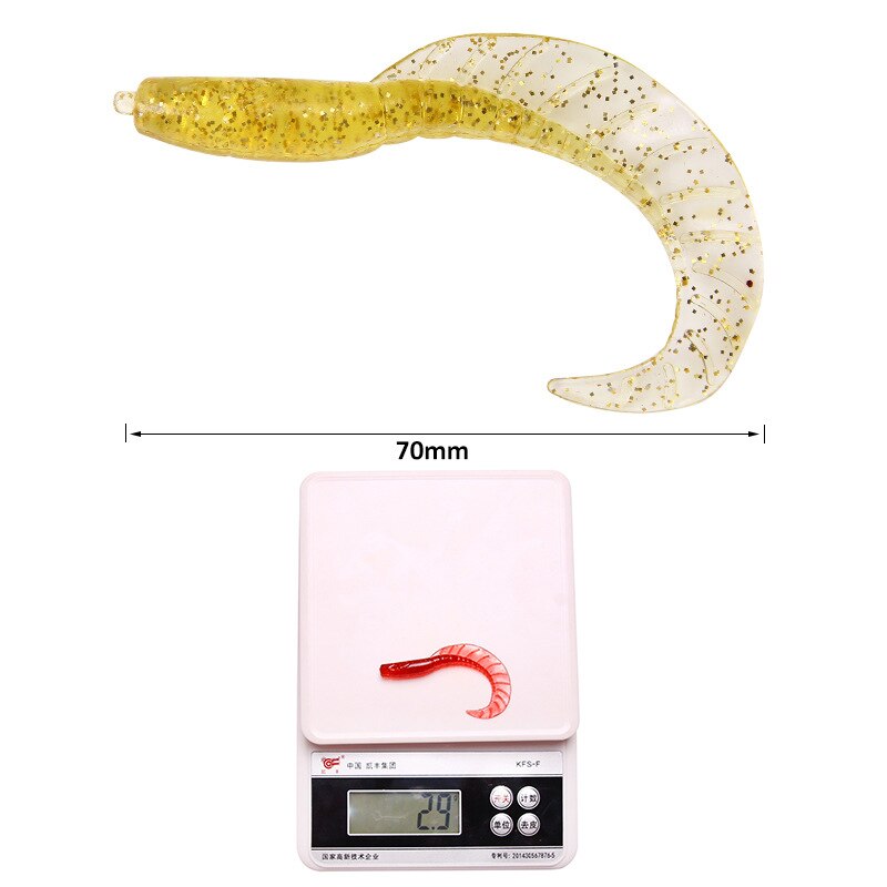 Set 10 Mồi Giả Nhử Cá Bằng Silicon 7cm 2.9g