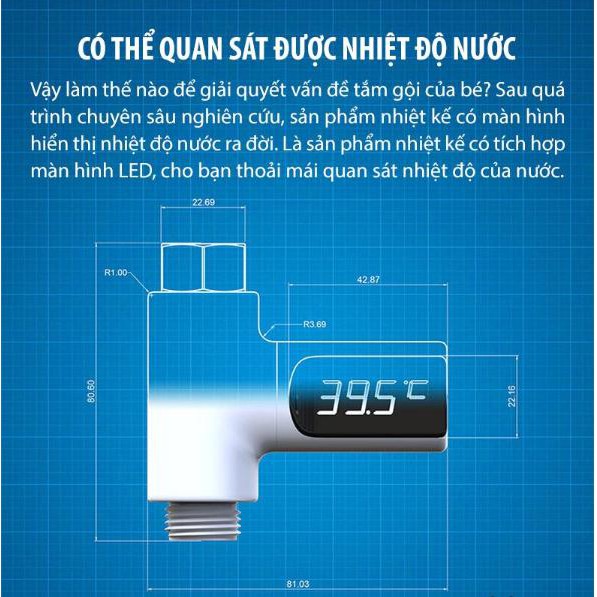 Nhiệt Kế Vòi Sen Có Màn Hình Shower Temperature (Bạc) - Home and Garden