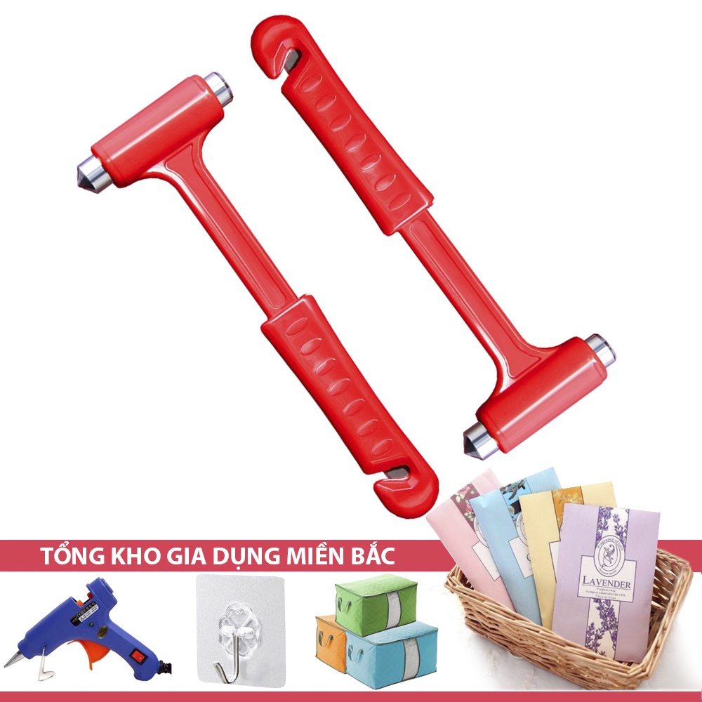 Búa Thoát Hiểm KIỂU DÀI Phá Kính Nguy Cấp Ô Tô - Có Dao Cắt Dây An Toàn Xe Hơi