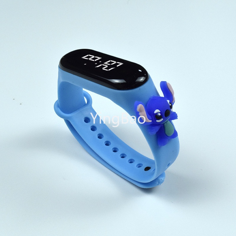 Đồng Hồ Đeo Tay Điện Tử Chống Nước Màn Hình LED Hình Hoạt Hình Thời Trang Trẻ Em Bơi Lội Captain America Iron Man Spiderman Hulk Batman Stitch