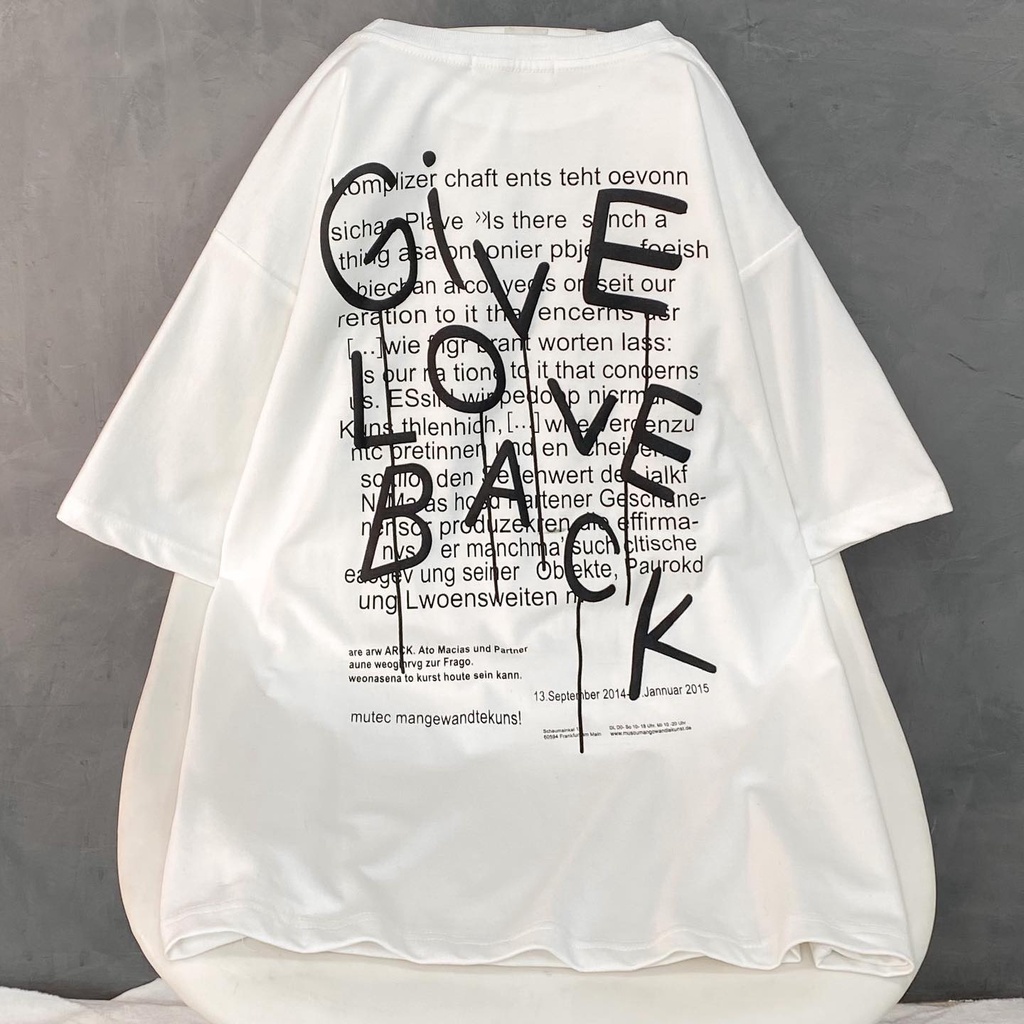 Áo phông Give Love Back Nam Nữ Unisex vải thun tici - áo thun cổ tròn form rộng co giãn, không nhăn GIDI