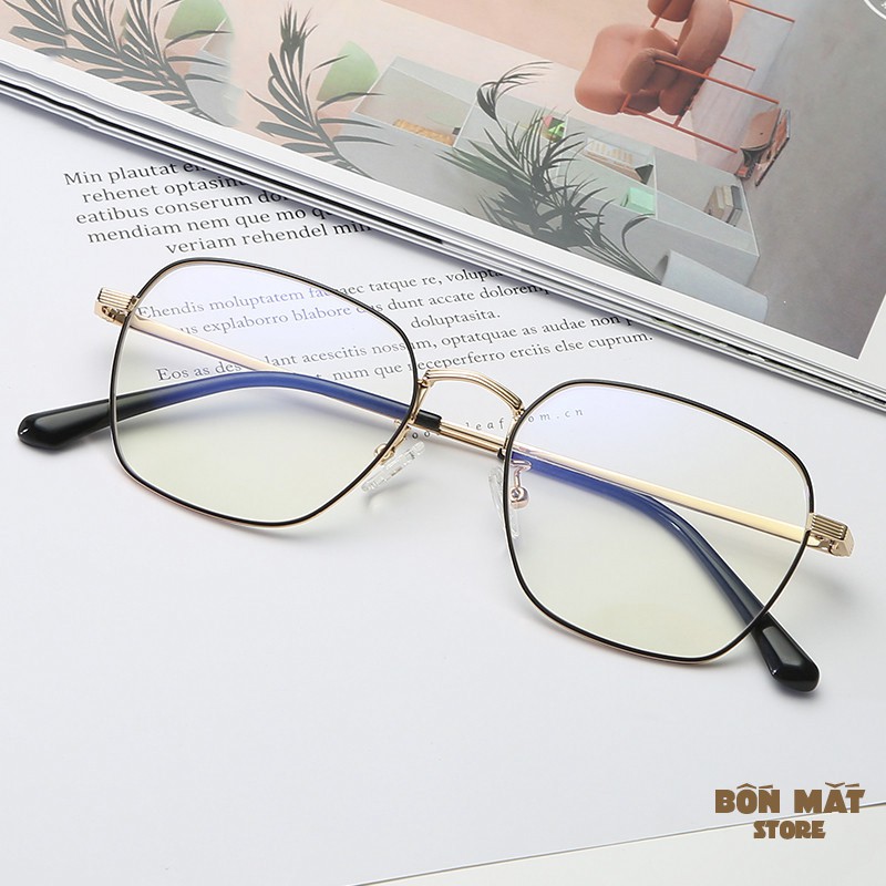 [Mã FARSSTGRE giảm 5K đơn bất kỳ] Gọng Kính Cận Hợp Kim Form Vuông B9207 (Tặng Hộp Khăn)
