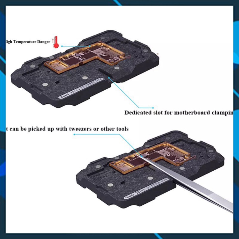 Đế đổ chân viền QianLi 10 in 1 từ iP X đến 13 Pro Max