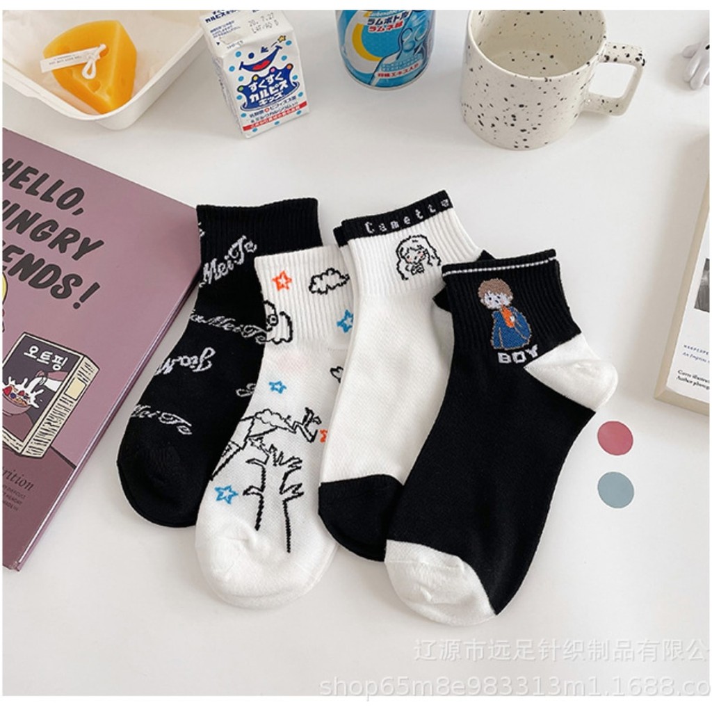 Tất ngắn sắc màu 9 mẫu