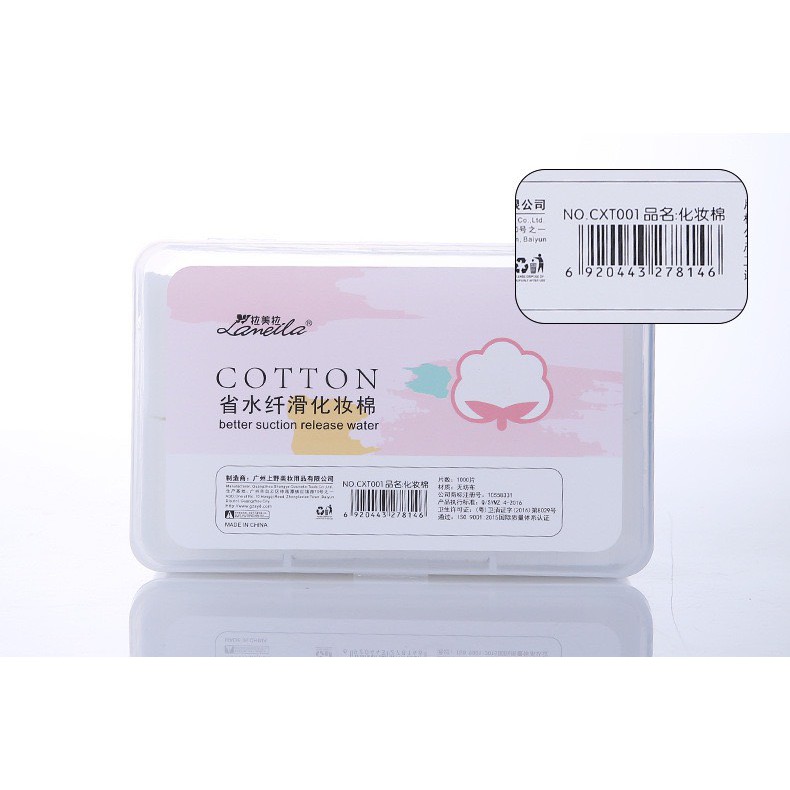 Bông tẩy trang Lameila cotton, hộp 1000 miếng | BigBuy360 - bigbuy360.vn