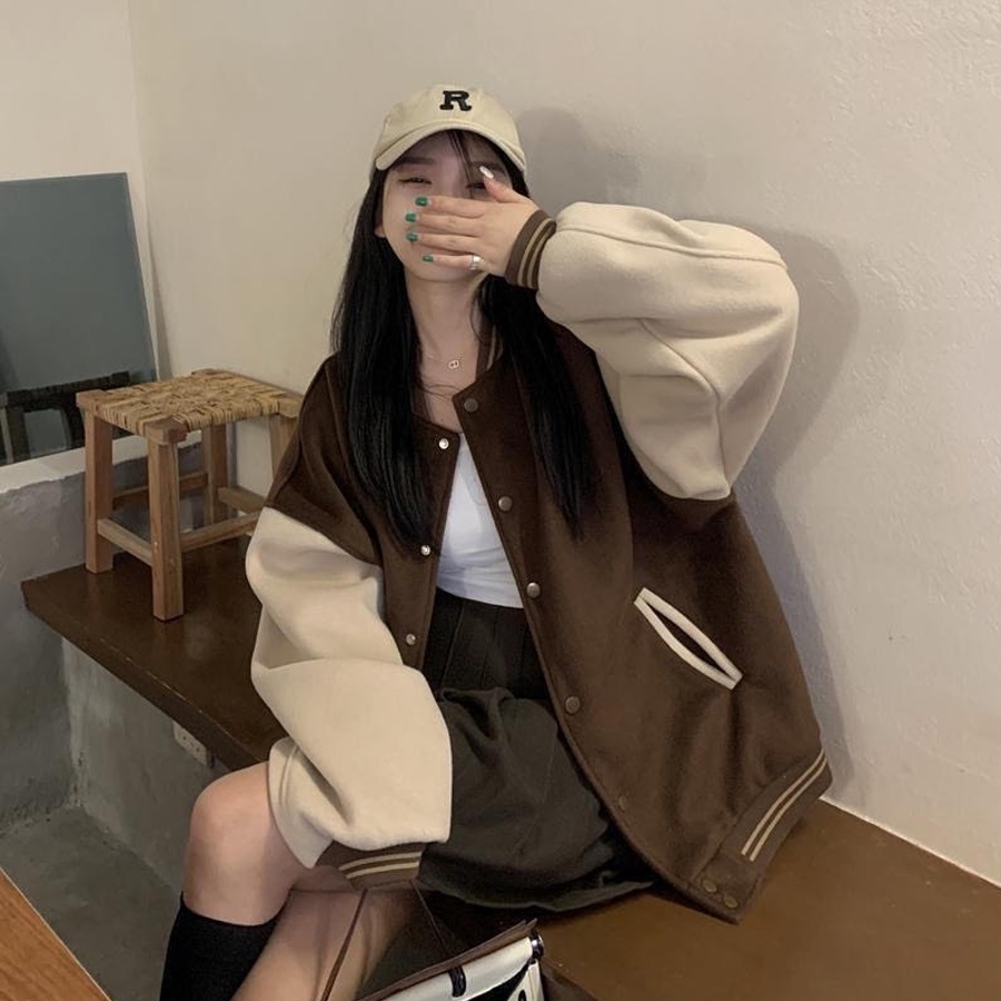 Áo Bomber Varsity Nam Nữ Nỉ Mặc Thoải Mái Và Ấm Áp Thời Trang Hot Trend