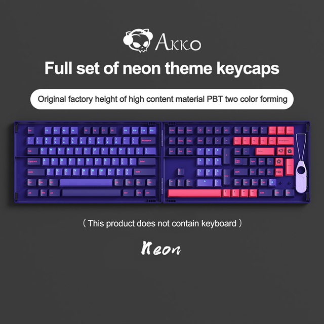 Nút Bàn Phím Cơ Màu Hồng Đen Neon Silent 9009 Phong Cách Cổ Điển