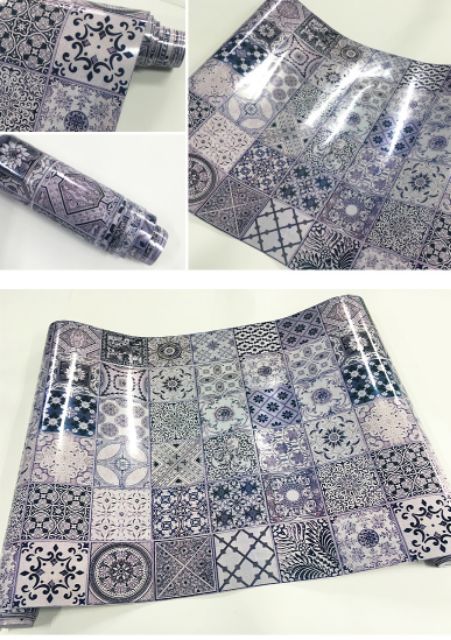 Cuộn 5m Giấy cách nhiệt chống  nóng hoa văn xám khổ rộng 60cm