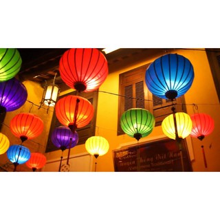 đèn lồng vải lụa 10 chiếc size 30cm nhiều màu