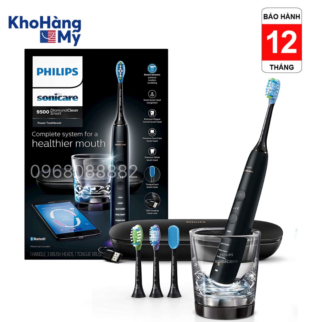 Philips Sonicare 9500 - Bàn chải đánh răng điện thông minh Philips Sonicare Smart