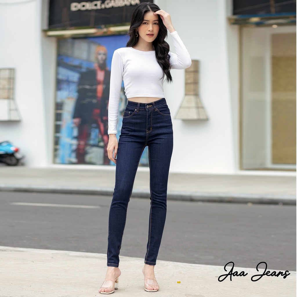 Quần Jean Nữ Lưng Cao Skinny Tôn Dáng Có Nhiều Màu Aaa Jeans