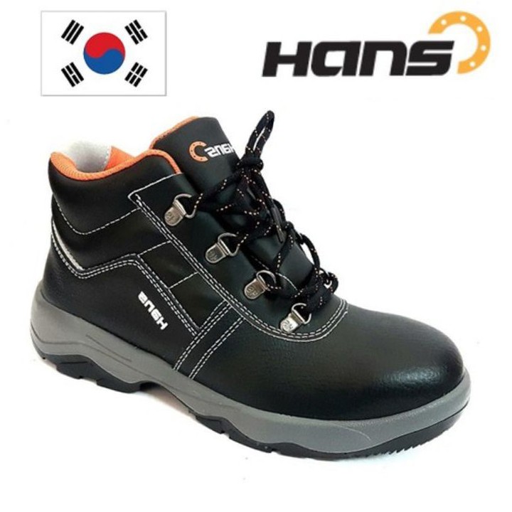 Giày bảo hộ lao động nam Hans HS55 da bò, chống nước, chống đinh, va đập, trơn trượt - Giày công trình, nhà máy, cao cấp