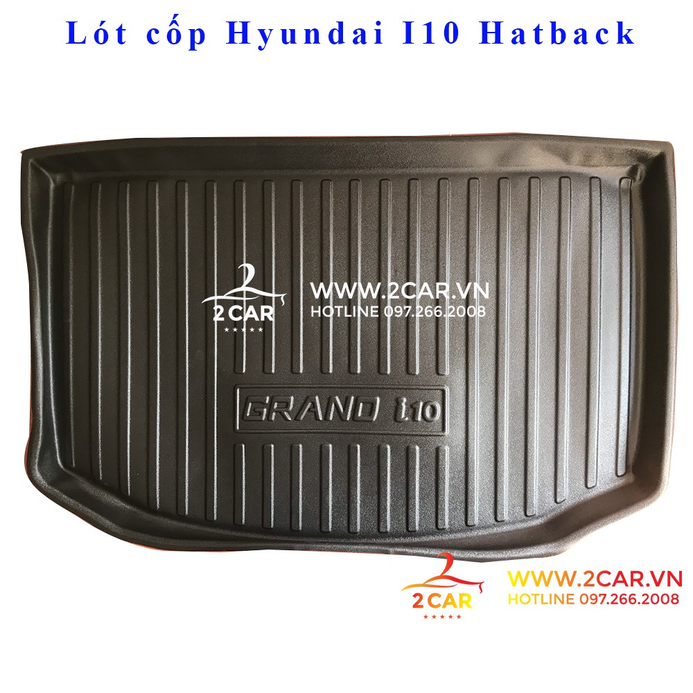 Lót cốp xe Hyundai I10 bản Hatchback 2014 - 2021, 2022 chất liệu nhựa dẻo không thấm nước